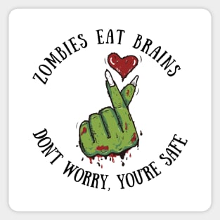 Zombies Eat Brains Funny Halloween Zombie Designs Sticker